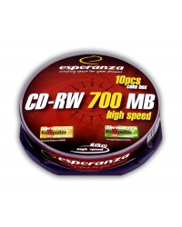 CD-RW Esperanza 700MB/80MIN 12xSpeed (Cake 10szt)